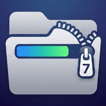 7Sense icon: a zipped folder with a progress bar