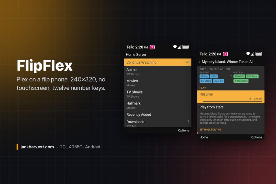 FlipFlex: Plex on a flip phone