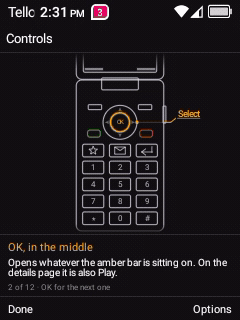 FlipFlex keypad tour lighting up one control at a time on a drawn handset