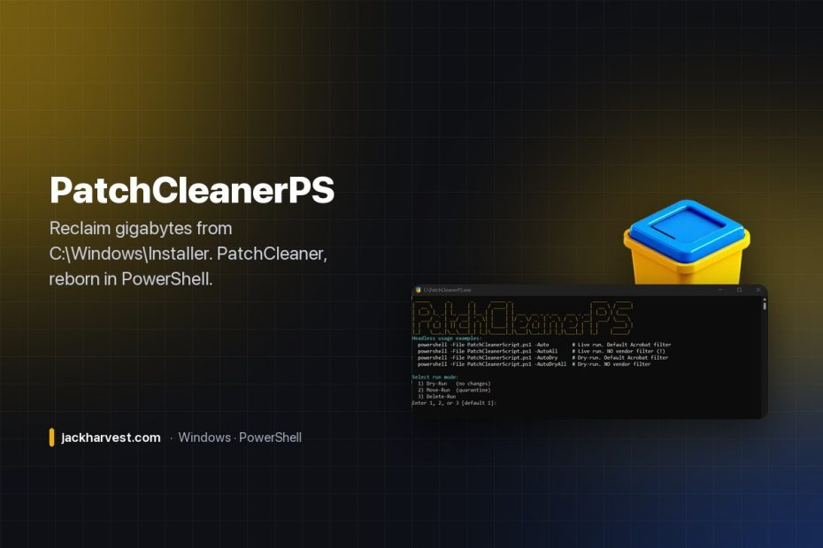 PatchCleanerPS: reclaim gigabytes from C:WindowsInstaller