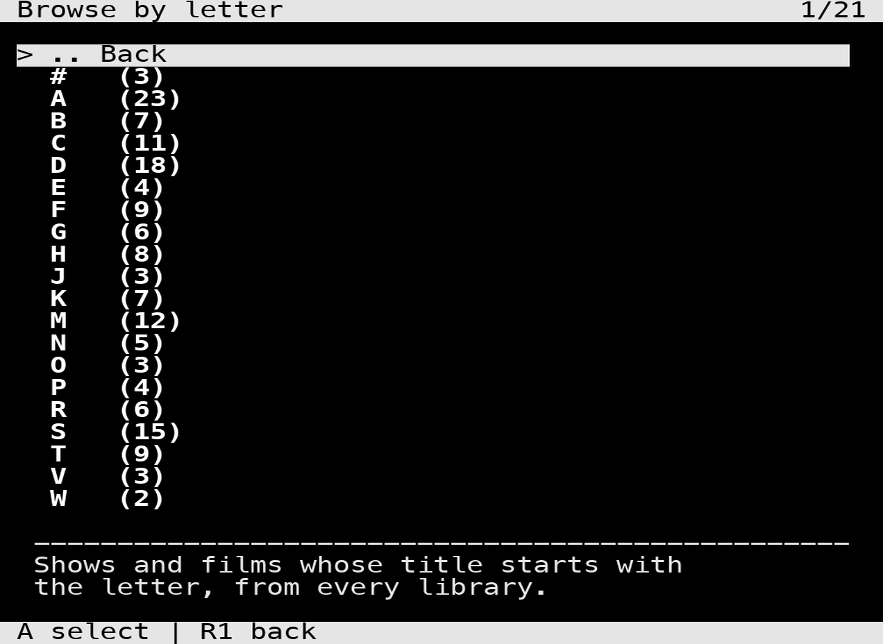 PocketFlex browse-by-letter index