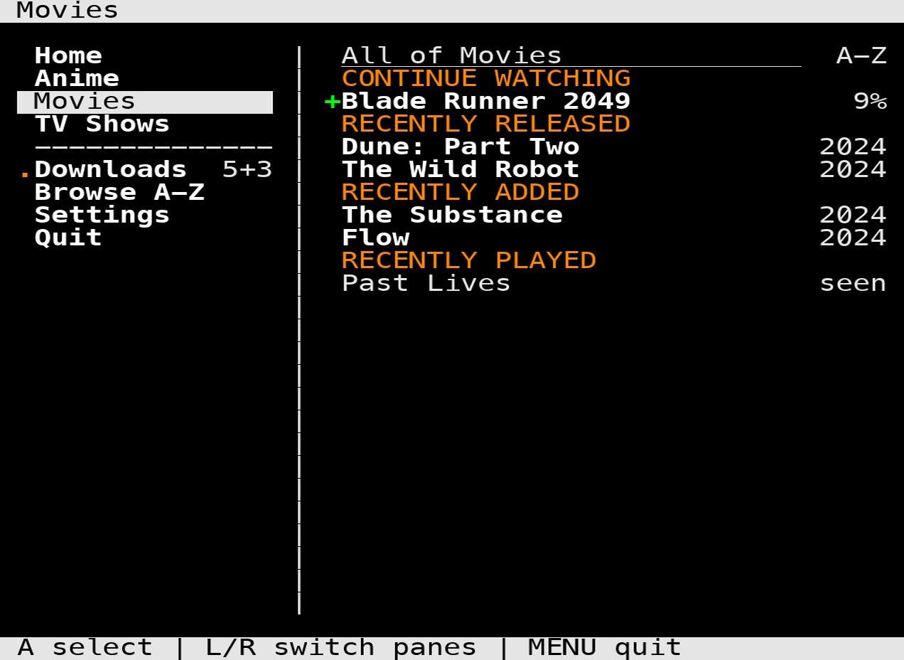 PocketFlex library view with the server’s own rows