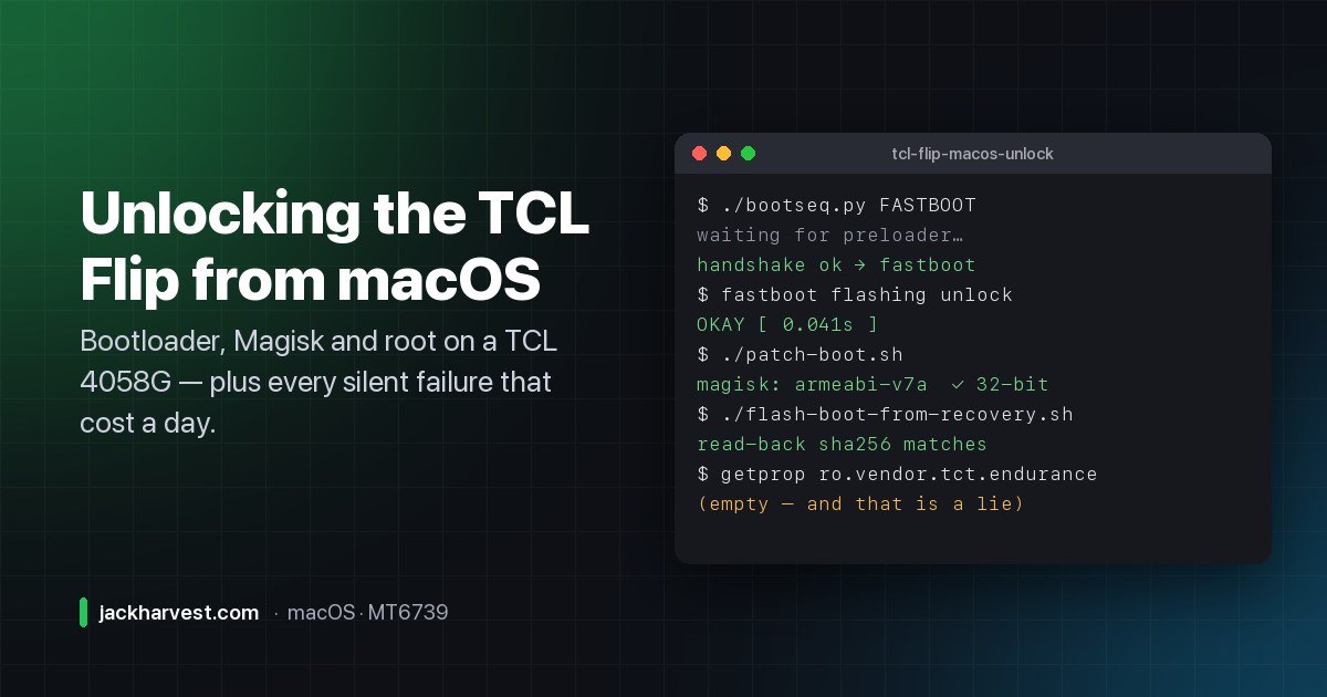 Unlocking the TCL flip phone from macOS