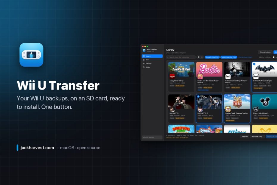 Wii U Transfer: your Wii U backups, on an SD card, ready to install
