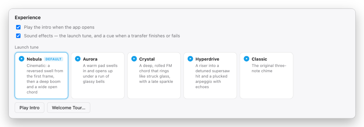 Launch tune picker in Wii U Transfer settings