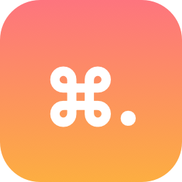 WinDot icon: a white ⌘. glyph on a pink-to-orange square